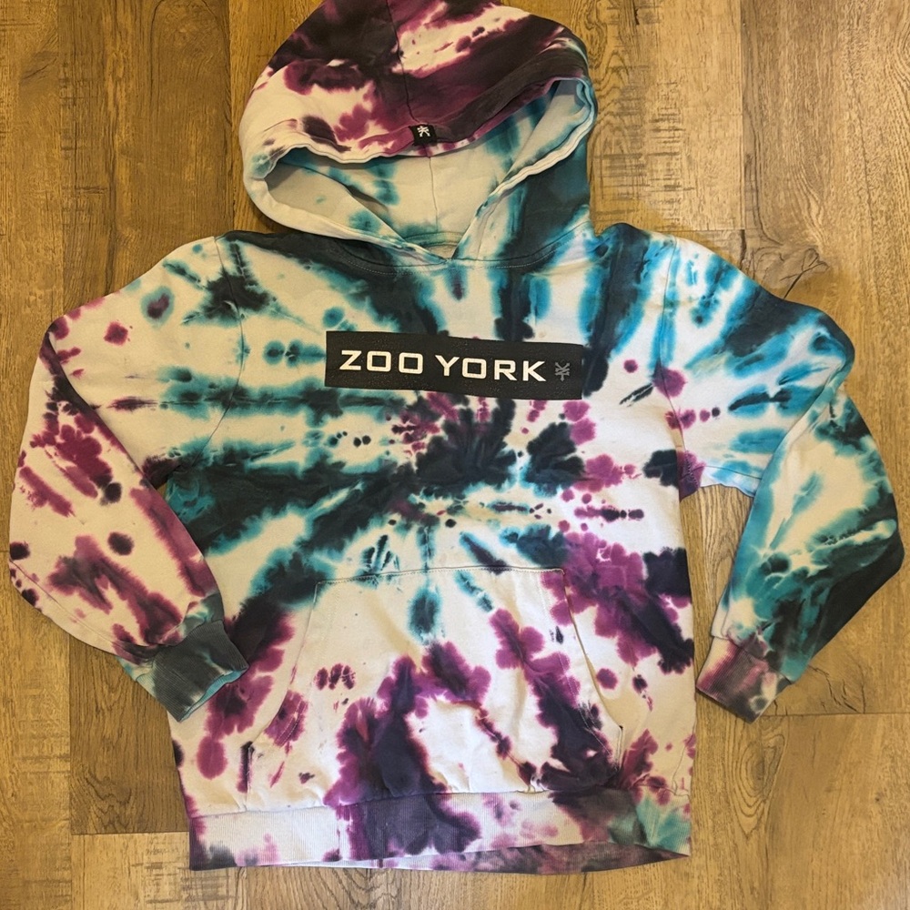 Zoo York Kids Tie-Dye Pullover Hoodie - Teal & Purple